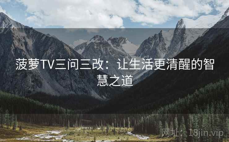 菠萝TV三问三改:让生活更清醒的智慧之道