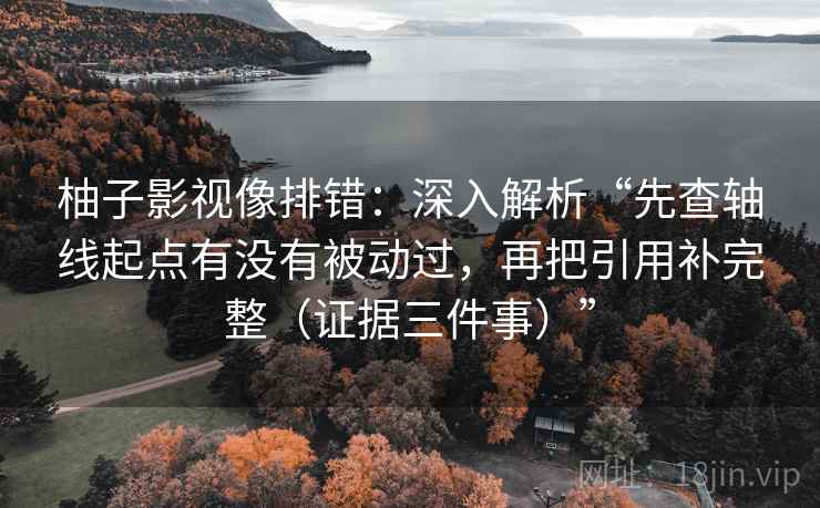 柚子影视像排错：深入解析“先查轴线起点有没有被动过，再把引用补完整（证据三件事）”